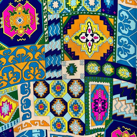 Trina Turk Geometric 100% Silk Tunic Dress CoverUp Resortwear Vacation Sz 10 USA - Picture 4 of 7